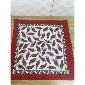 CHILI PEPPERS Print Western Southwest Biker Bandana Handkerchief 20” Square USA